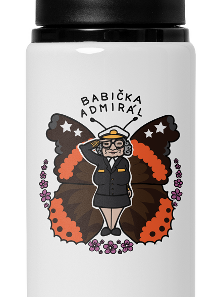 Babička admirál flaša na vodu White
