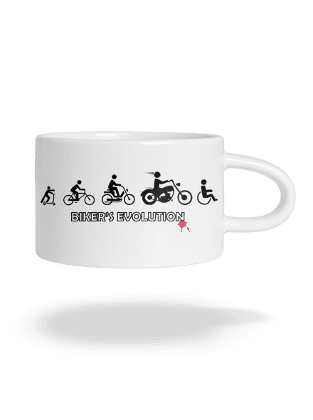 Biker’s Evolution hrnček makronka White