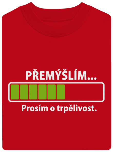 Premýšľam unisex mikina bez kapucne Red