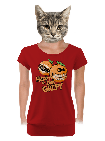 Happy grepy dámske tričko s lemom Red Mal