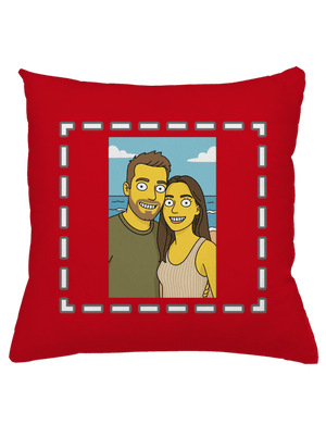 Simpsonovi z vlastnej fotky vankúš Red
