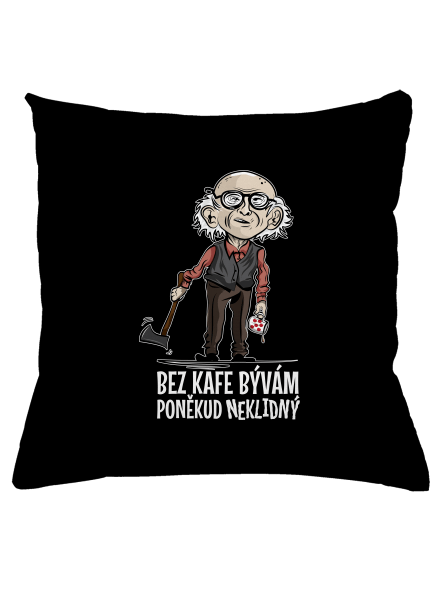 Neklidný bez kafe vankúš Black