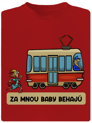Za mnou baby behajú pánske športové tričko Red Mal