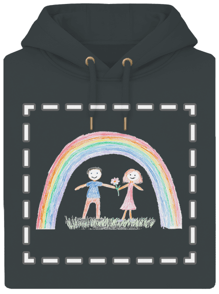 Detské kresby - Nahraj vlastnú unisex mikina premium Charcoal