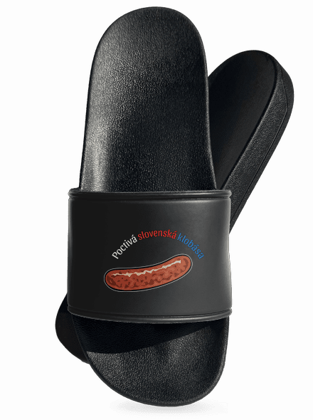 Poctivá buchta a klobása šľapky Black