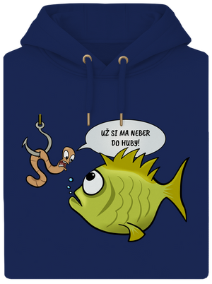 Ryba a dážďovka unisex mikina premium Navy