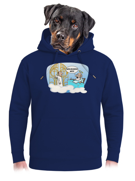 Nebeská aplikácia unisex mikina premium Navy