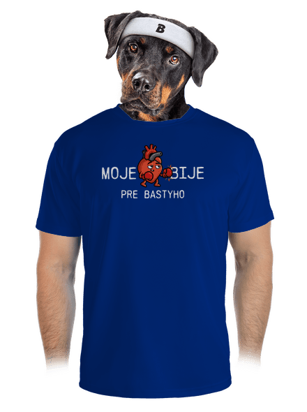 Moje srdce bije pánske športové tričko Royal Blue Mal