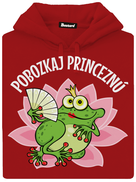 Pobozkaj princeznú a princa dámska mikina klokanka Red Mal