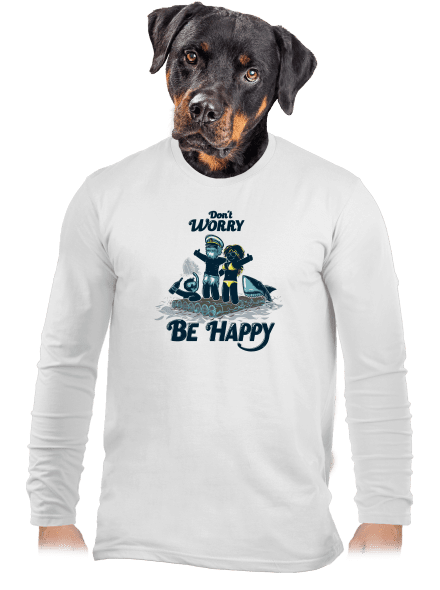 Don't worry pánske dlhý rukáv White