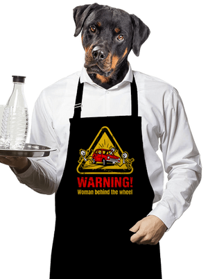 Žena za volantom zástera Black