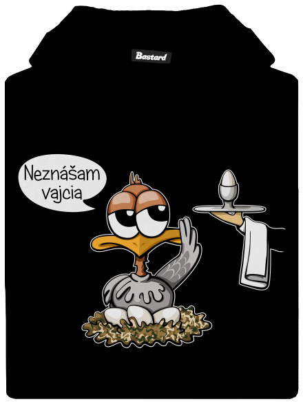 Neznášam vajcia detská mikina klokanka Black