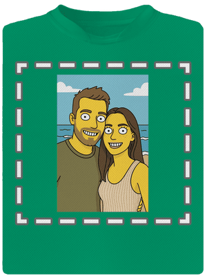 Simpsonovi z vlastnej fotky detské športové tričko Kelly Green Mal