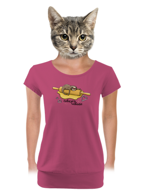 Milujem váľanie dámske tričko s lemom Magenta