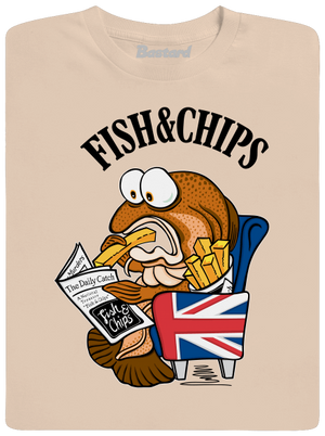 Fish and chips pánske tričko Sand