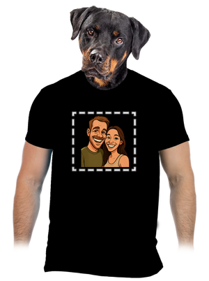 Karikatúra z vlastnej fotky pánske tričko Black