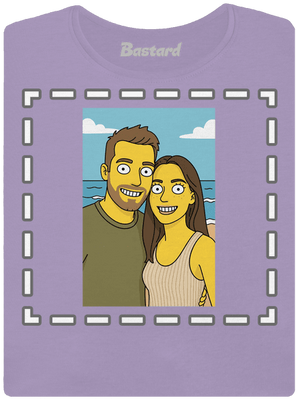 Simpsonovi z vlastnej fotky dámske tričko s lemom Lavender