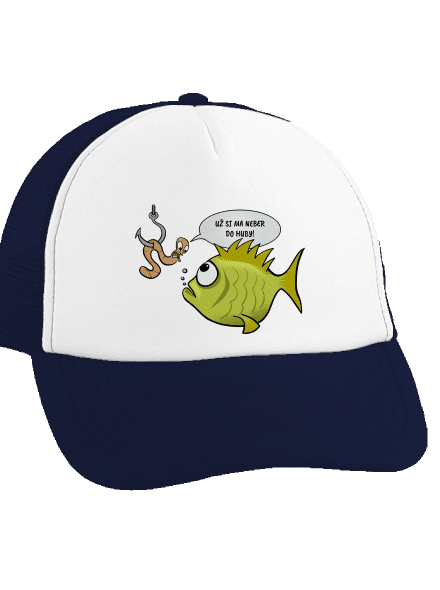 Ryba a dážďovka šiltovka truckerka French Navy cap