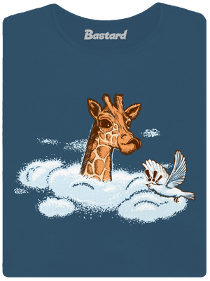 Žirafa v oblakoch dámske tričko prémium Petrol Blue