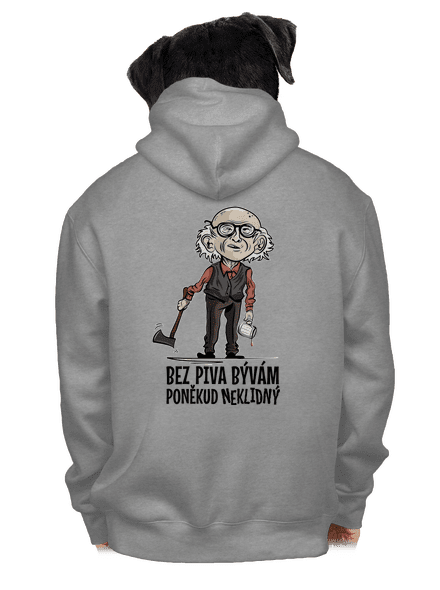 Neklidný bez piva pánska mikina na zips Light Melange