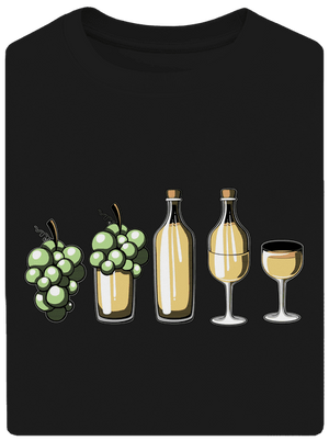 Evolúcia bieleho vína unisex tričko oversized Black