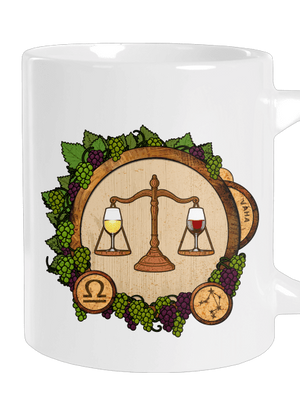 Vínny horoskop: Váha veľký hrnček White