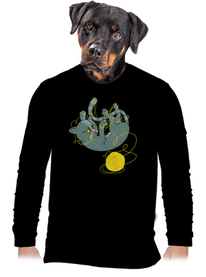 Nevrlý kocúr pánske dlhý rukáv Black