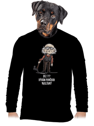 Neklidný - vlastný text pánske dlhý rukáv Black