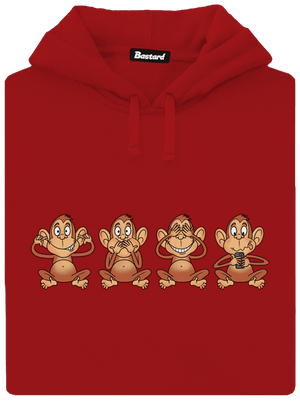 Opička s mobilom dámska mikina klokanka Red Mal