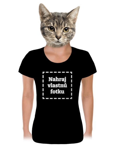 Vlastná potlač dámske tričko Black