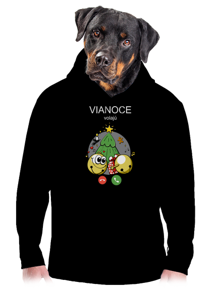 Vianoce volajú pánska mikina klokanka Black