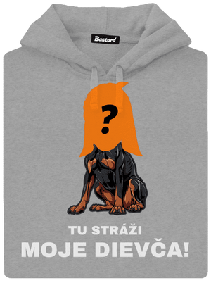 Tu strážim ja pánska mikina klokanka Light Melange