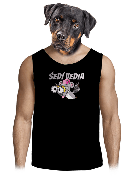 Šedí vedia - myš pánske tielko Black