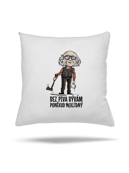 Neklidný bez piva vankúš White