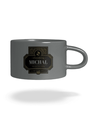 Alkoholová etiketa hrnček makronka Grey Macaron