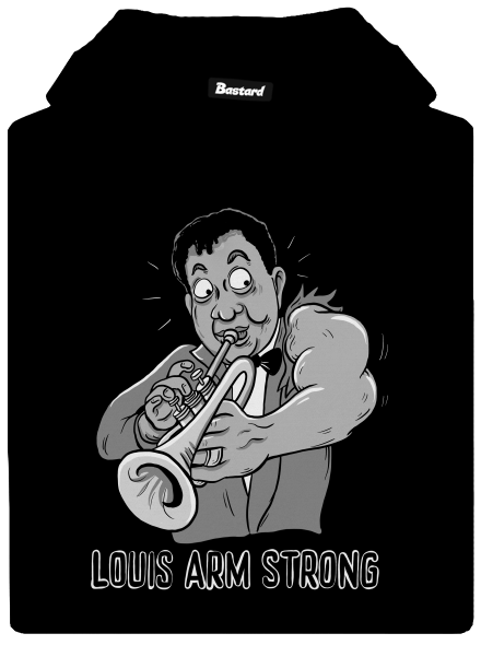 Louis Armstrong pánska mikina klokanka Black