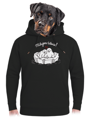 Milujem túlenie unisex mikina premium Dark Black