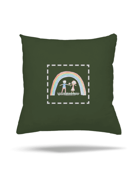 Detské kresby - Nahraj vlastnú vankúš Olive Green