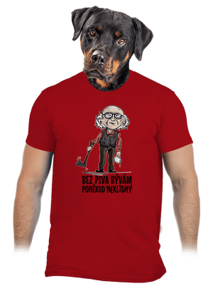 Neklidný bez piva pánske tričko Red
