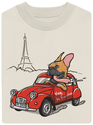 Francúzsky buldoček unisex mikina bez kapucne Off White