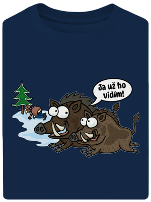 Ja už ho vidím unisex tričko oversized Midnight Blue