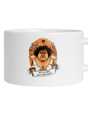 B14: Slunce seno jahody hrnček makronka White