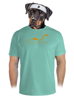 Nájdi mačku pánske športové tričko Mint Mal