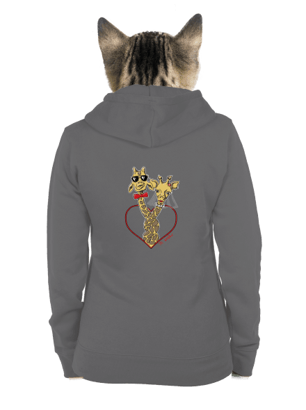 Žirafy vo zväzku dámska mikina na zips Steel Gray
