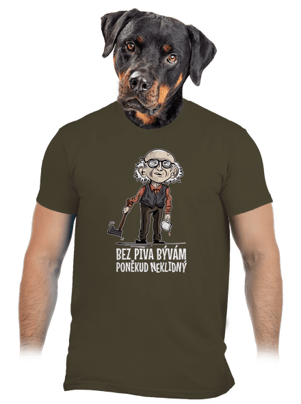 Neklidný bez piva pánske tričko Urban Khaki