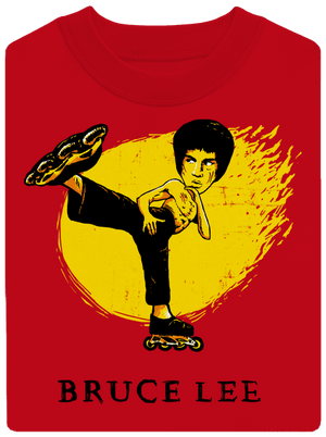 Bruce Lee unisex mikina bez kapucne Red