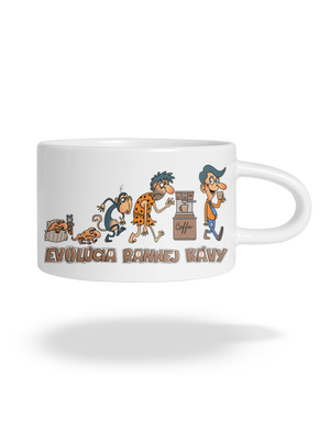 Evolúcia rannej kávy hrnček makronka White