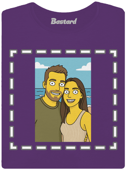 Simpsonovi z vlastnej fotky dámske tričko prémium Purple