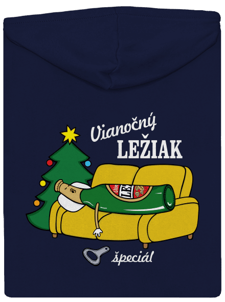 Vianočný ležiak pánska mikina na zips Navy