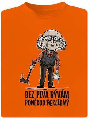 Neklidný bez piva pánske športové tričko Neon Orange